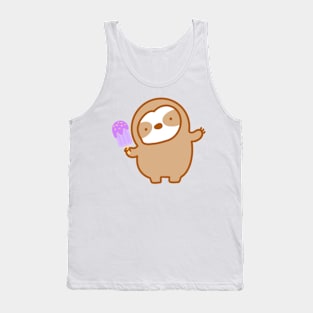 Cute Purple Popsicle Sloth Tank Top